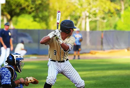 Student in baseball game