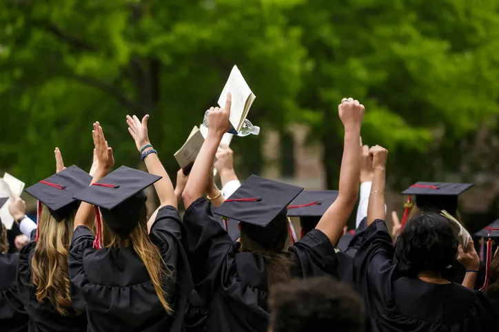 Students at graduation